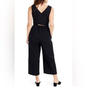 J. Crew Poplin Wrap-tie Jumpsuit in Black. Size 2